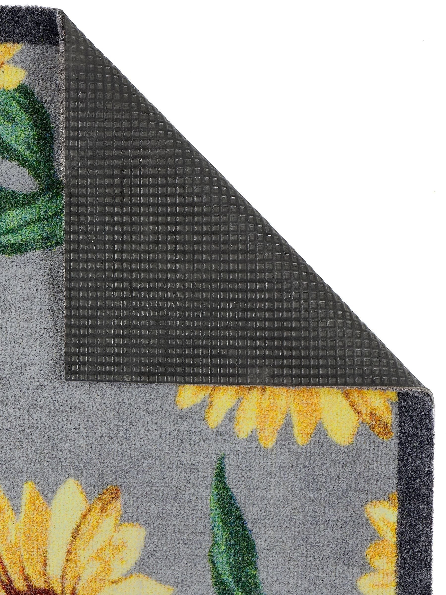 My Mat grey sunflowers runner mat 50x150cm, imported from the UK