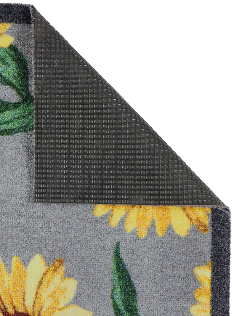 My Mat grey sunflowers runner mat 50x150cm, imported from the UK