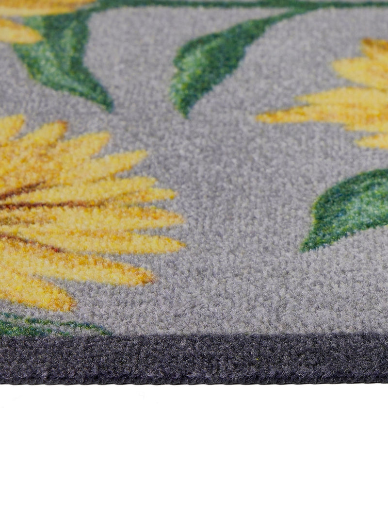 My Mat grey sunflowers runner mat 50x150cm, imported from the UK