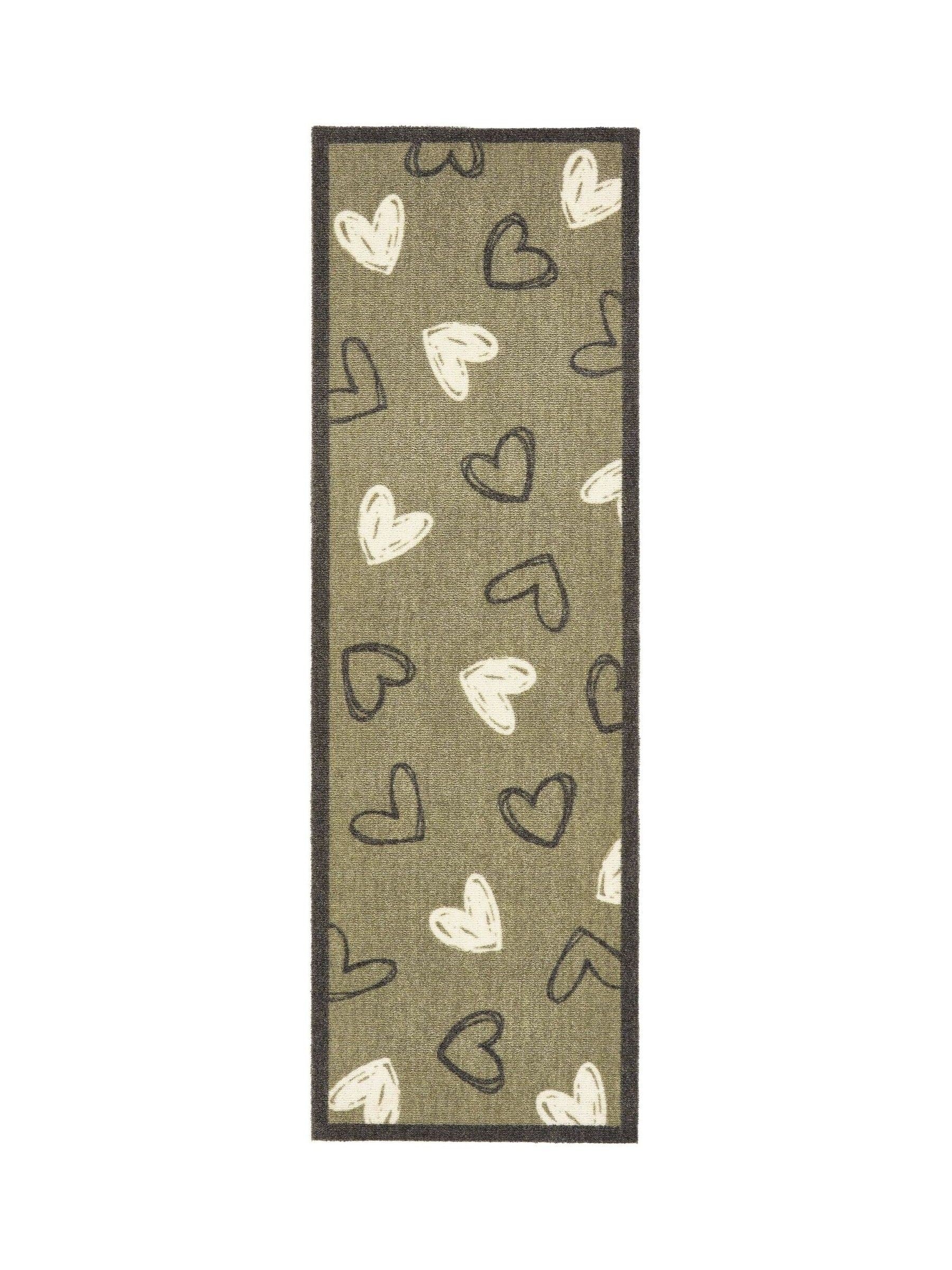 My Mat Sage Green Welcome Hearts Runner