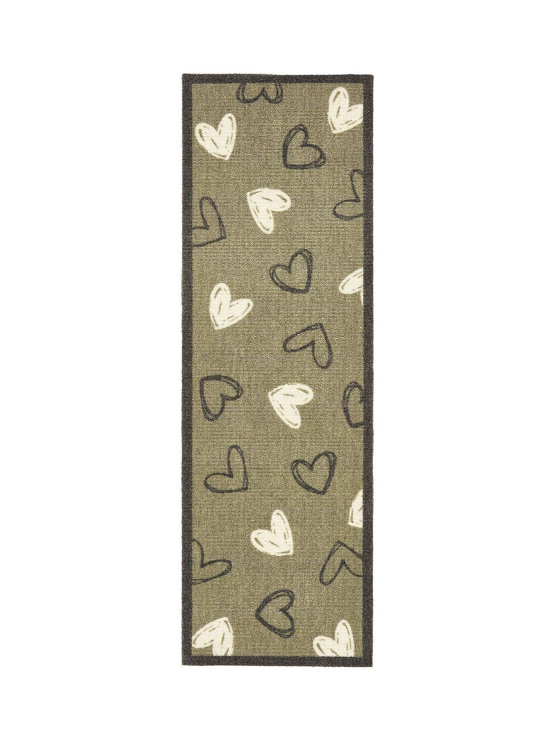 My Mat Sage Green Welcome Hearts Runner