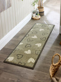 My Mat Sage Green Welcome Hearts Runner