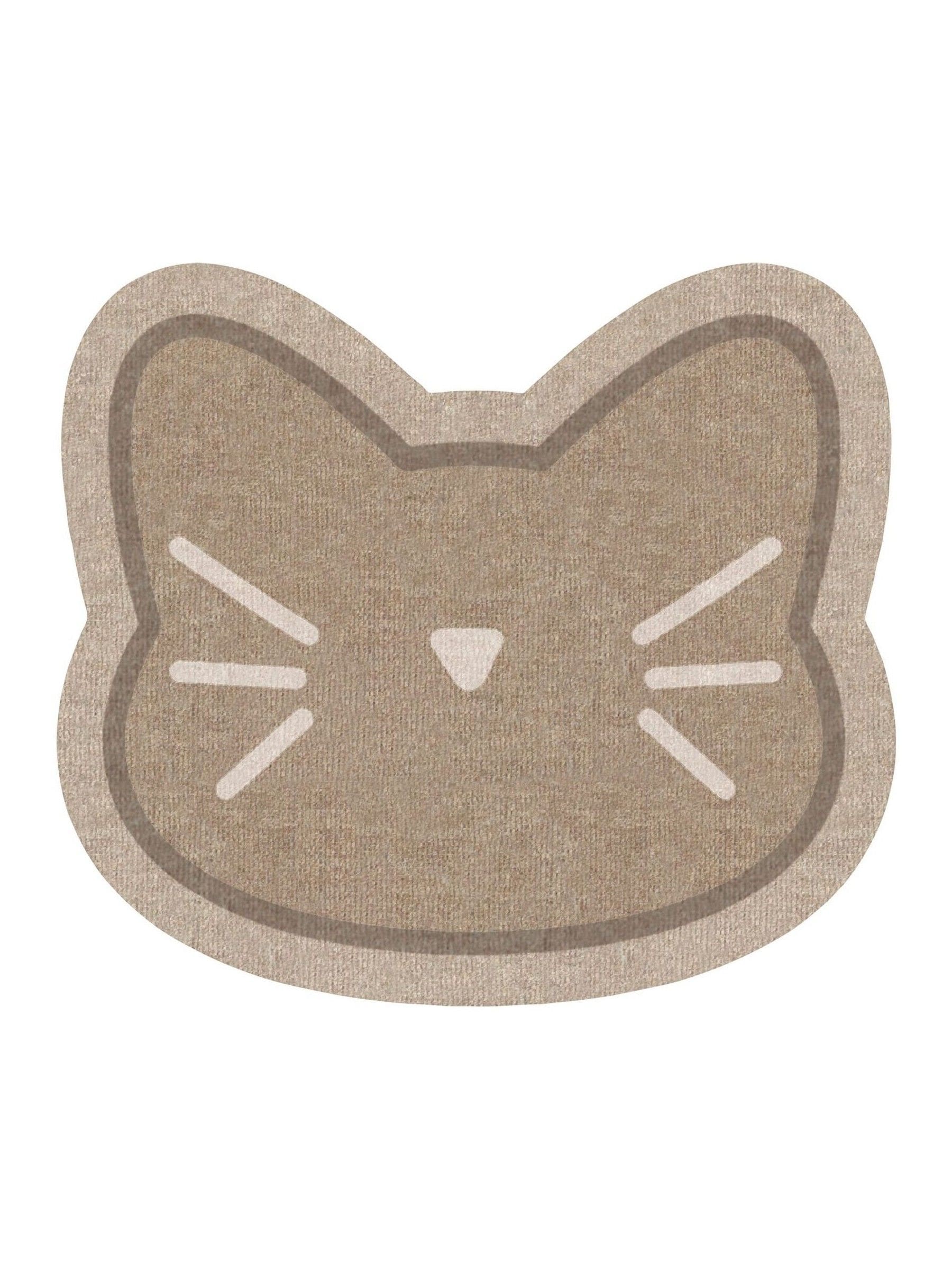 Howler & Scratch beige cat face food mat (British brand)