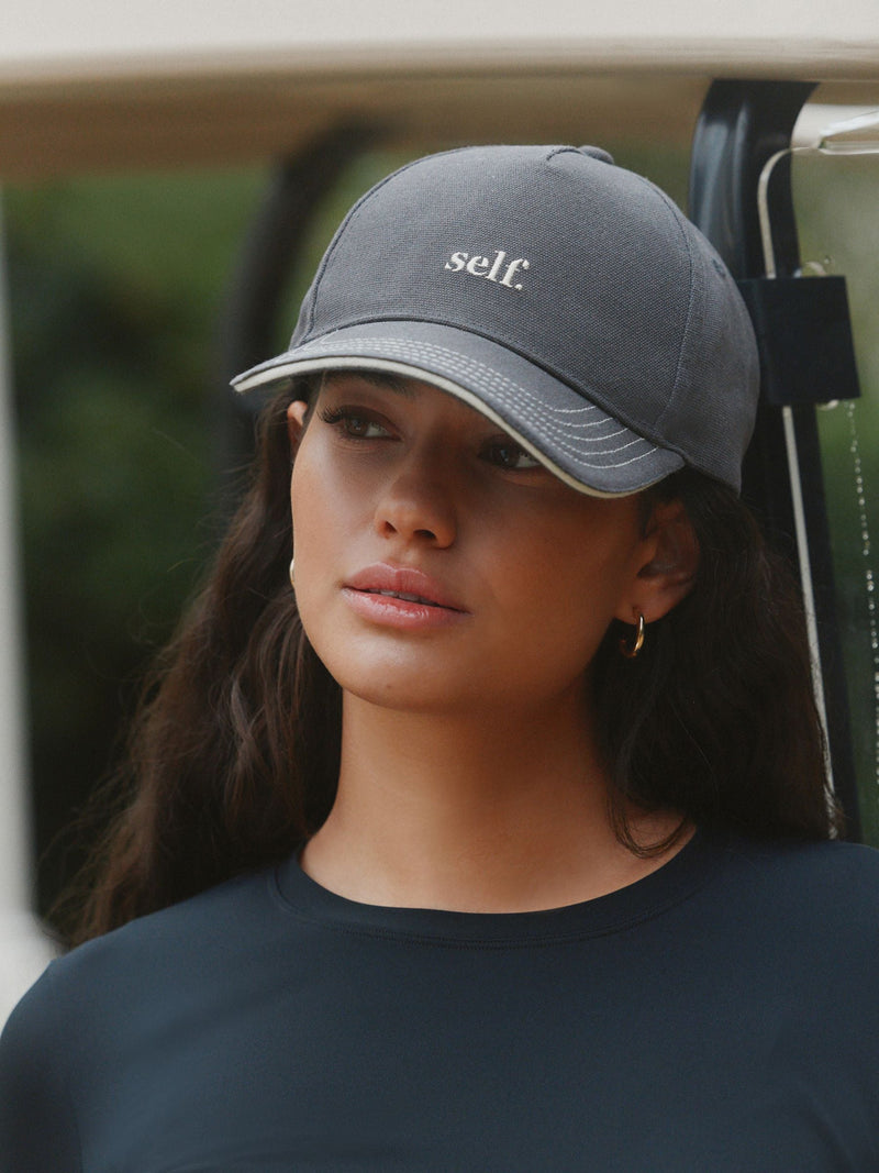 self. Cream Slogan Cap