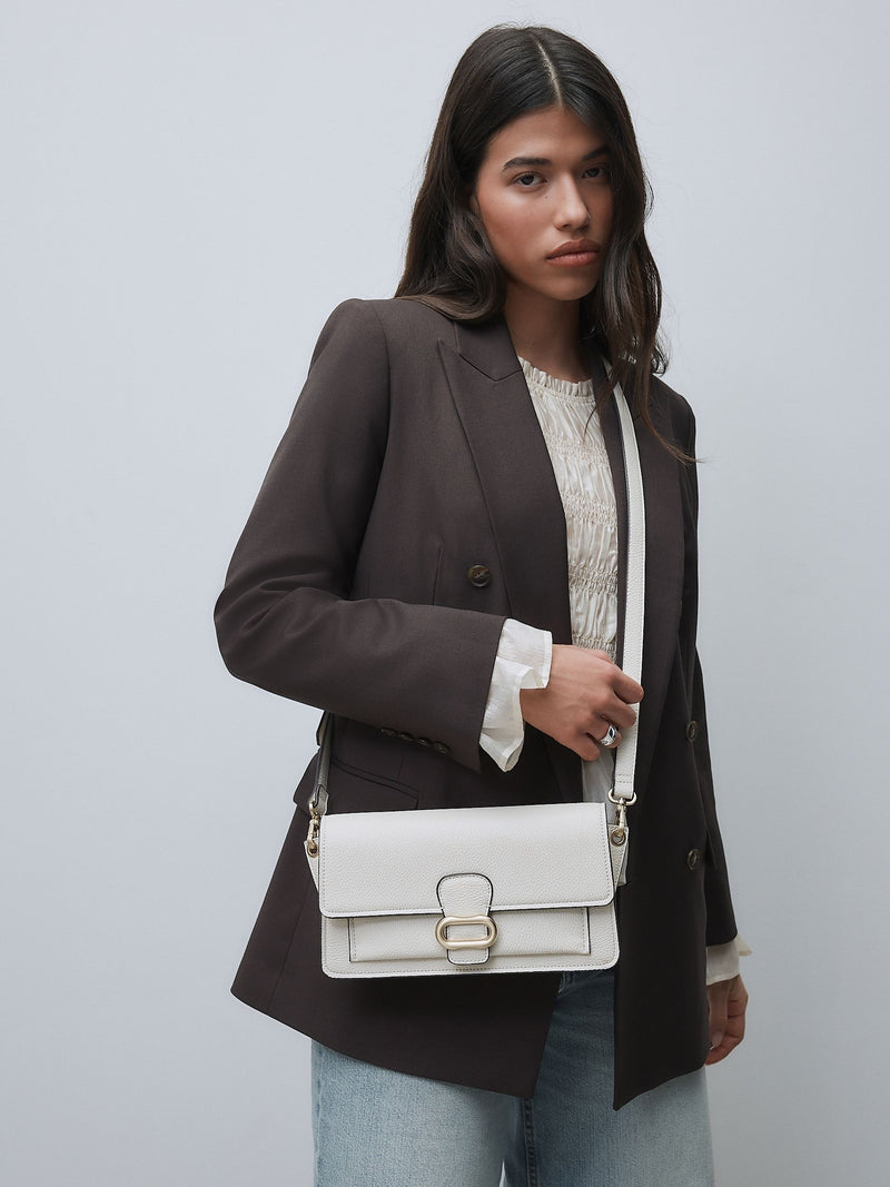 White hardware cross-body bag (British brand)