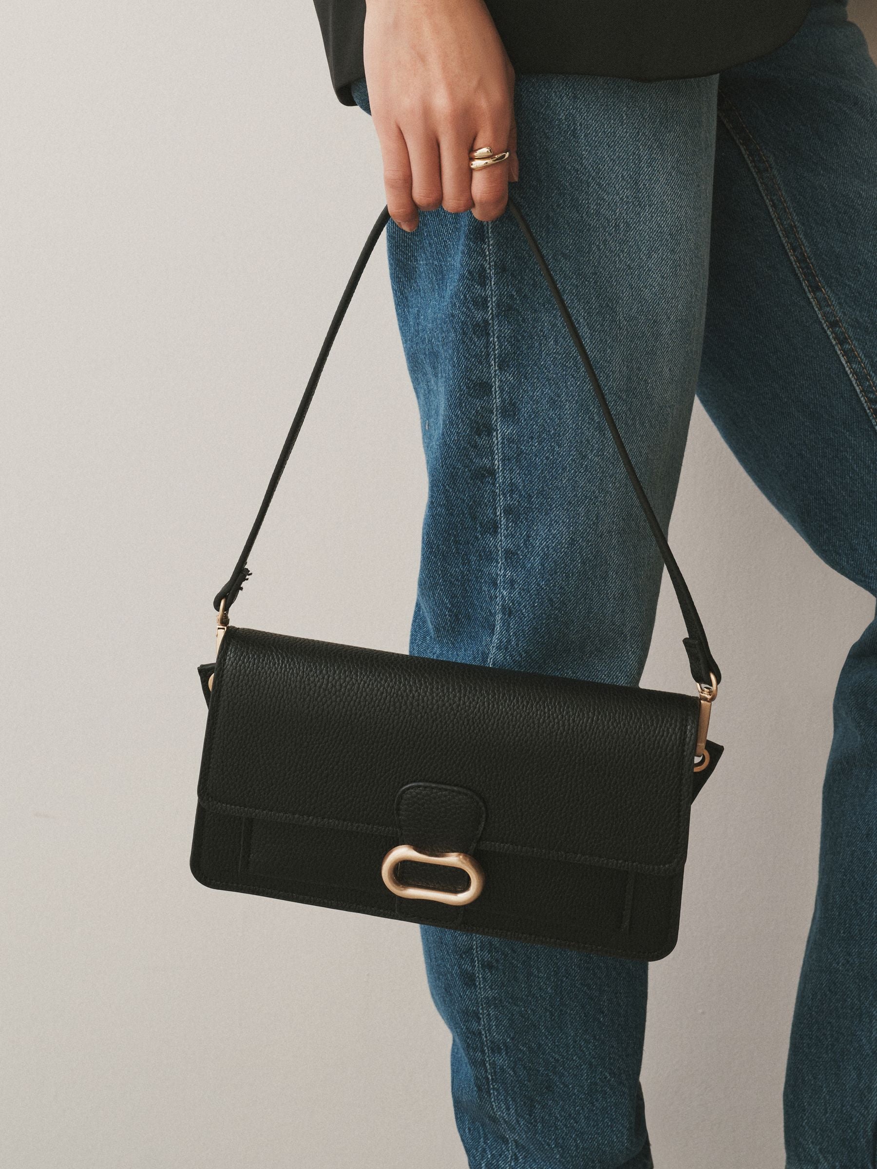 Black Hardware Cross-Body Bag