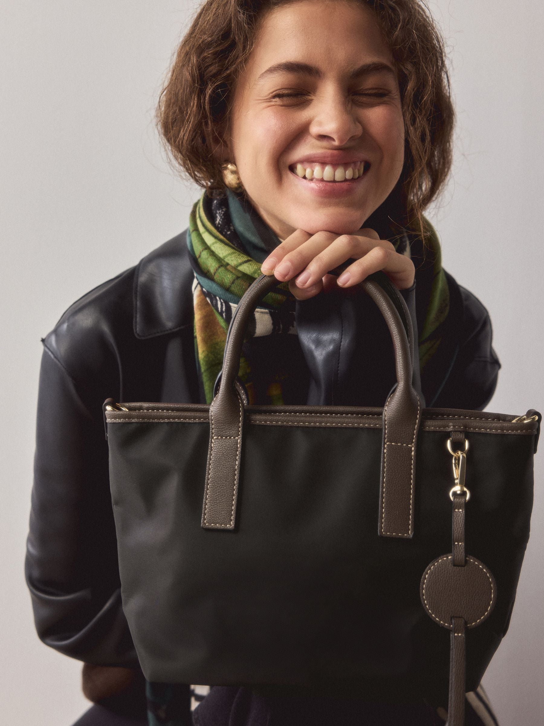 Black nylon cross-body bag (British brand)