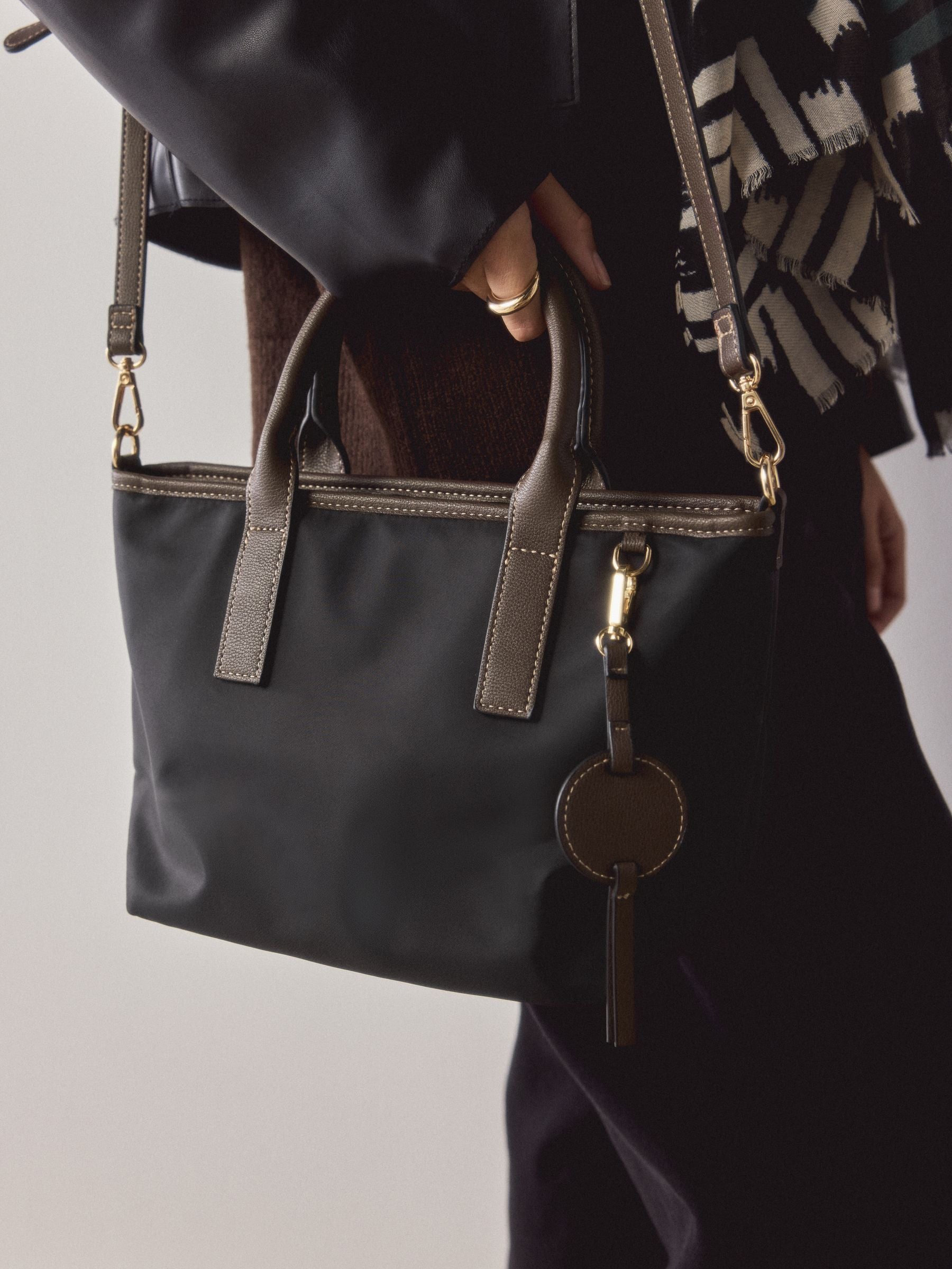 Black nylon cross-body bag (British brand)