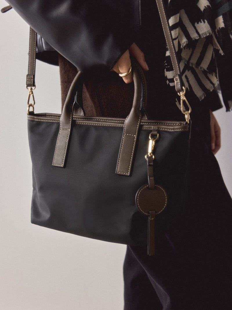 Black nylon cross-body bag (British brand)