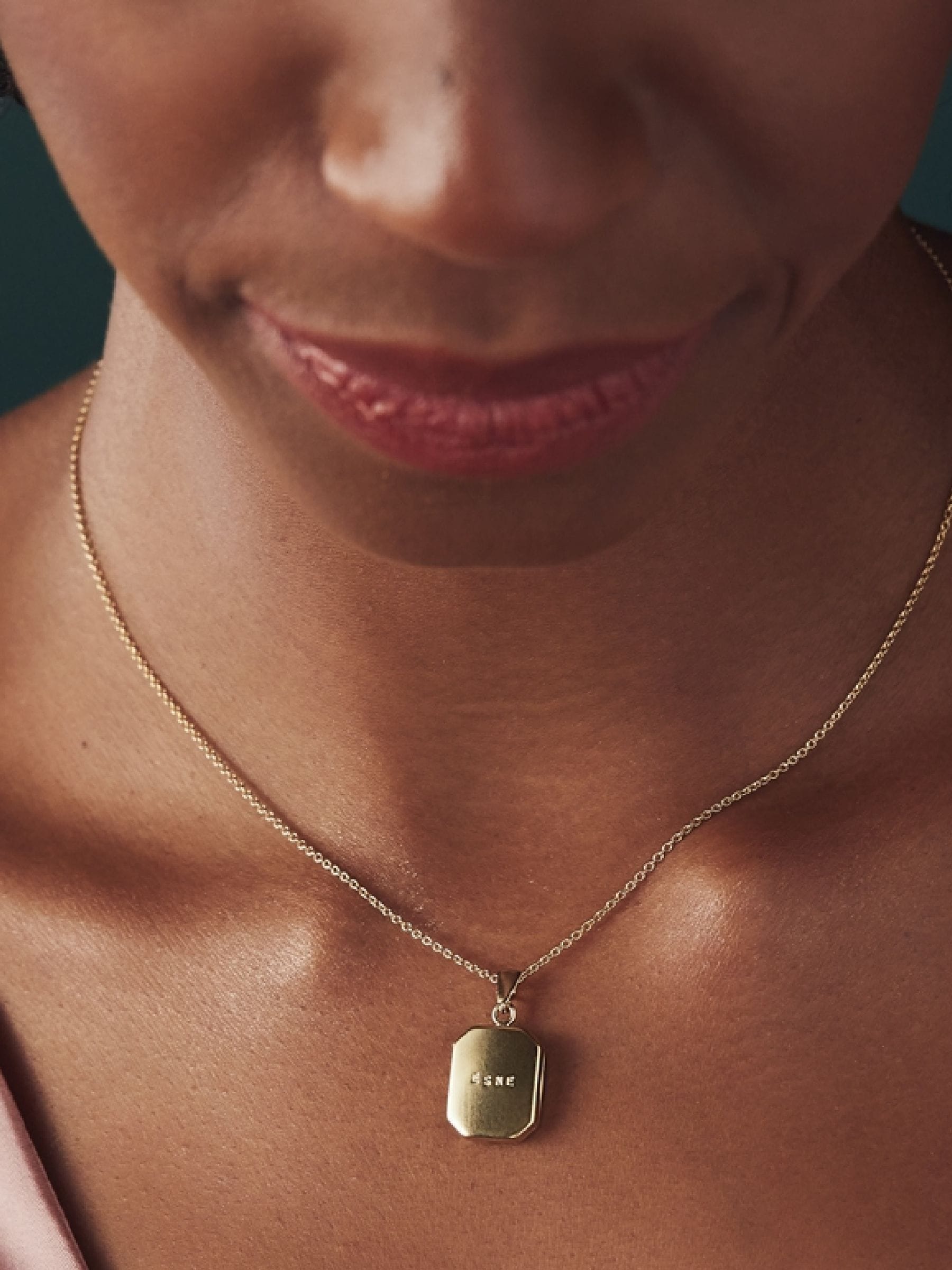 Posh Totty Designs sterling silver rectangle locket necklace, UK version