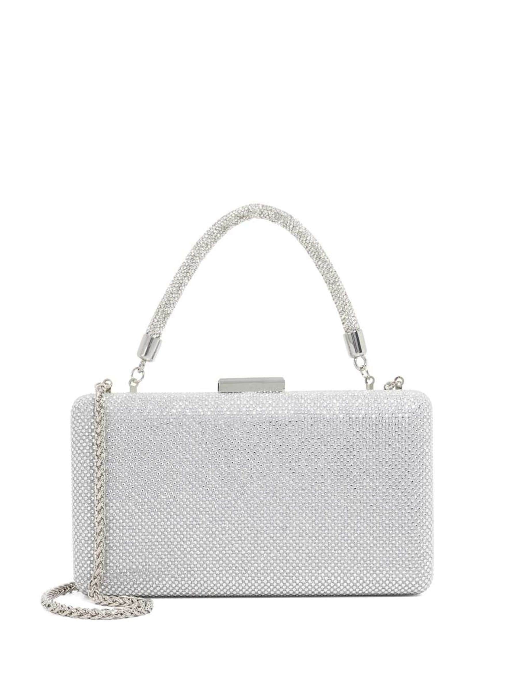 Dune London Silver Slim Beaut Hard Clutch Bag