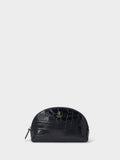 Osprey London Wentworth small black Italian leather makeup bag, UK version