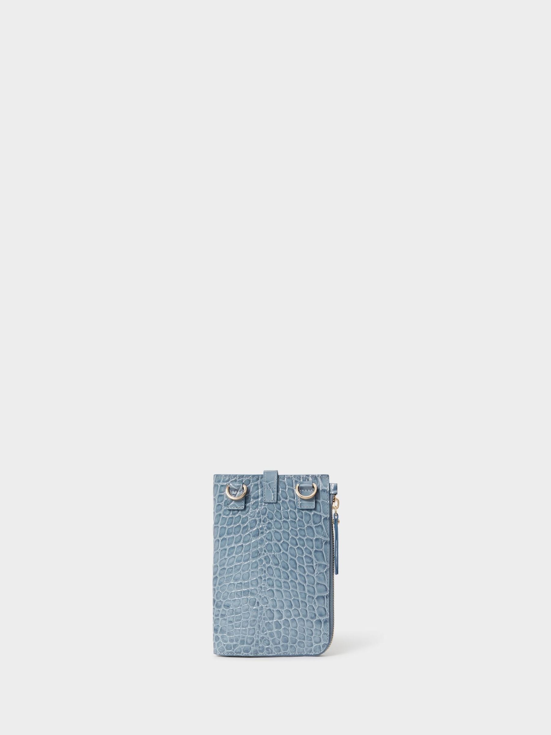 Osprey London The Wentworth Italian leather phone bag blue - British product