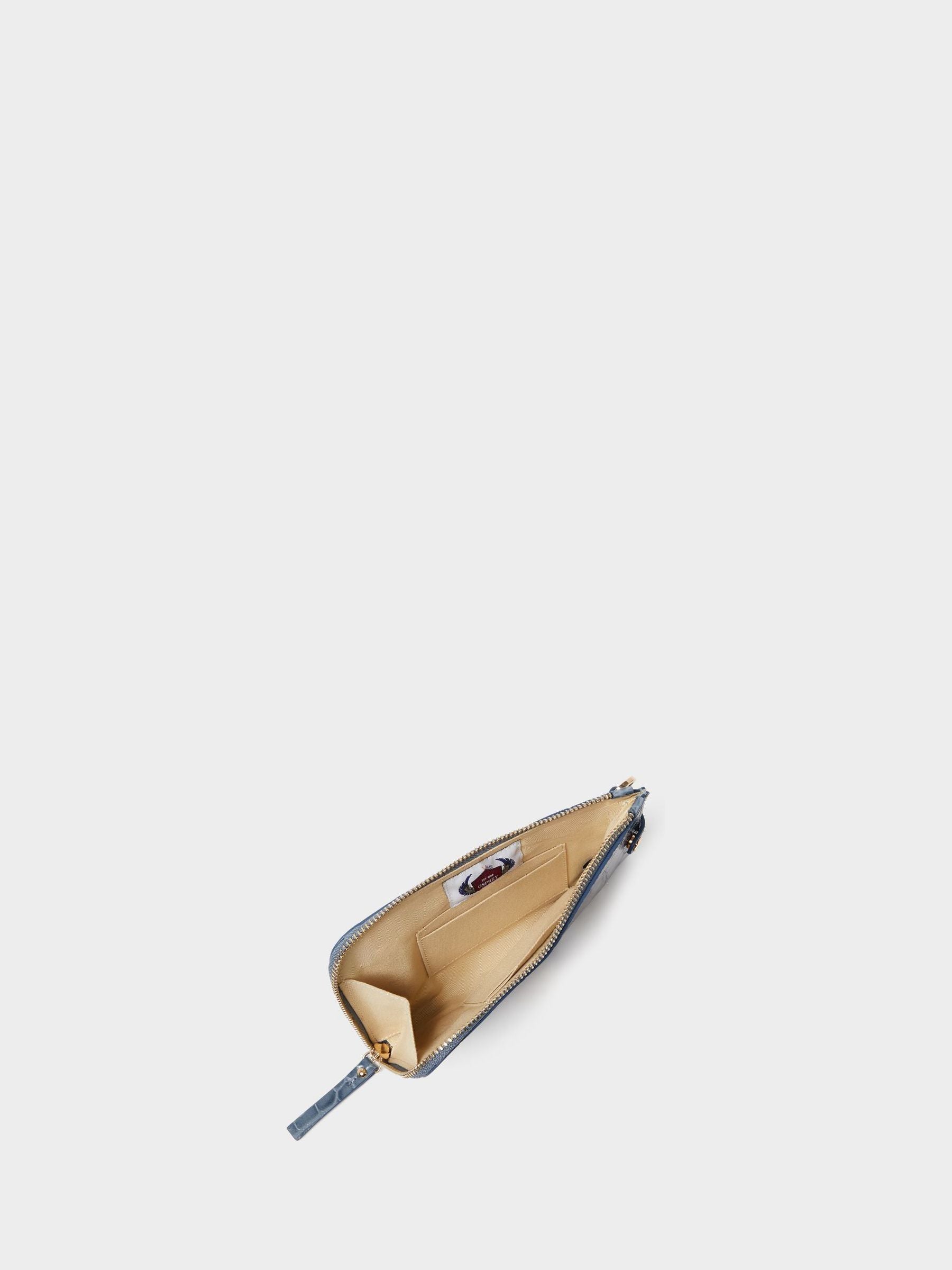 Osprey London The Wentworth Italian leather phone bag blue - British product