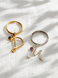 Posh Totty Designs bag charm with initial and birthstone (British brand)