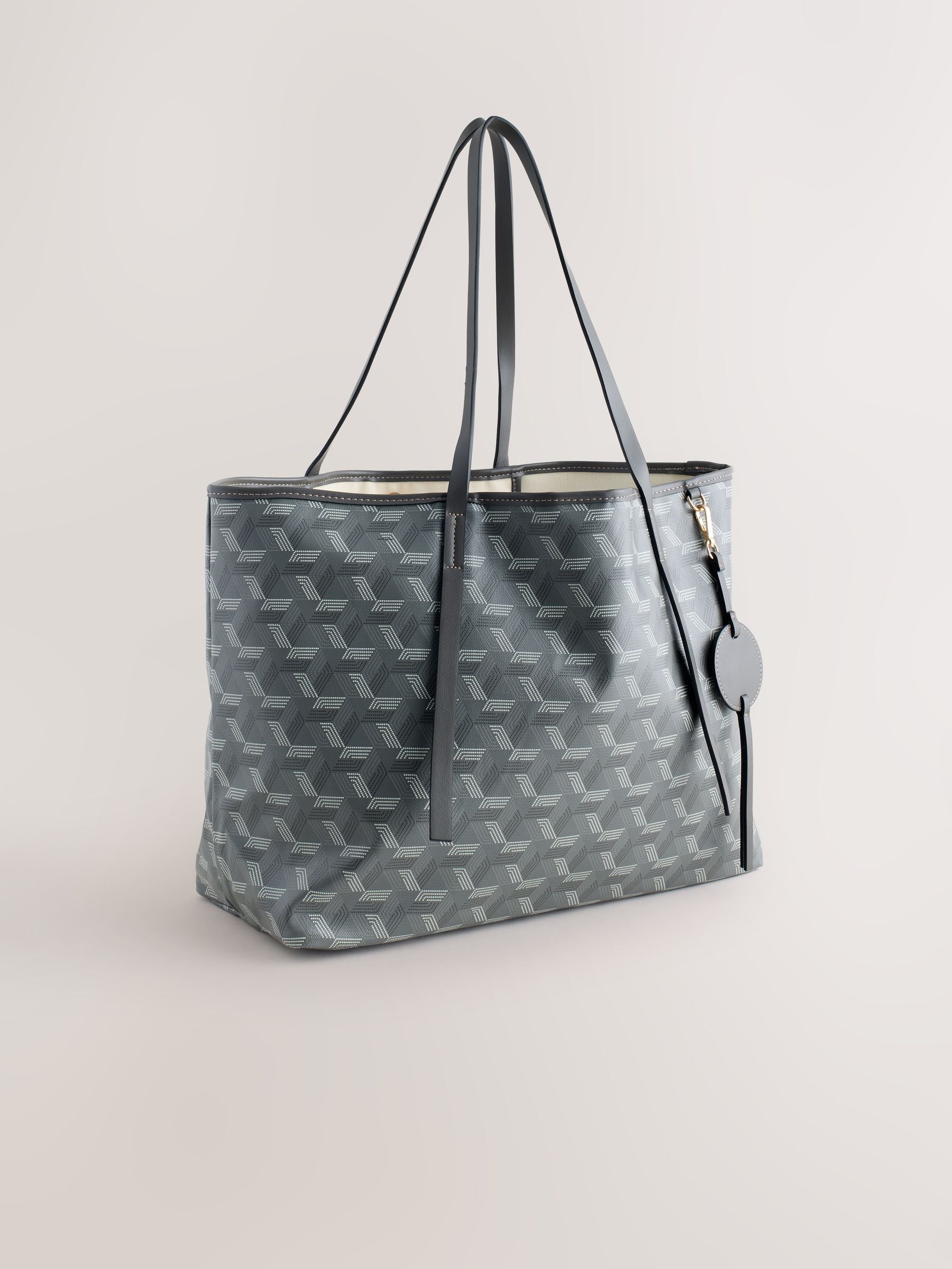 Grey printed shoulder bag, imported from the UK