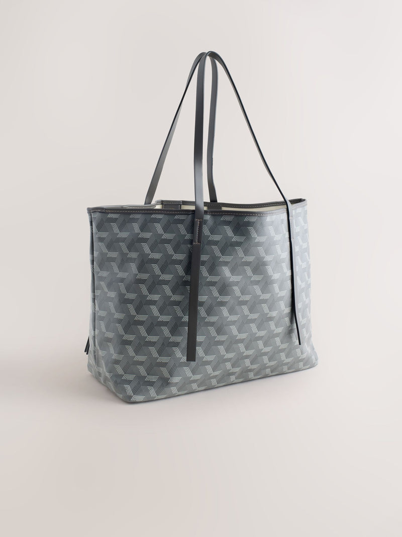 Grey printed shoulder bag, imported from the UK