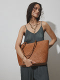 Black N. Premium Leather Weave Shoulder Bag