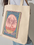 Print cotton embellished bag 43x40cm (British brand)