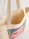Print cotton embellished bag 43x40cm (British brand)