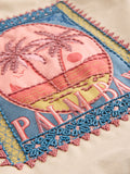Print cotton embellished bag 43x40cm (British brand)