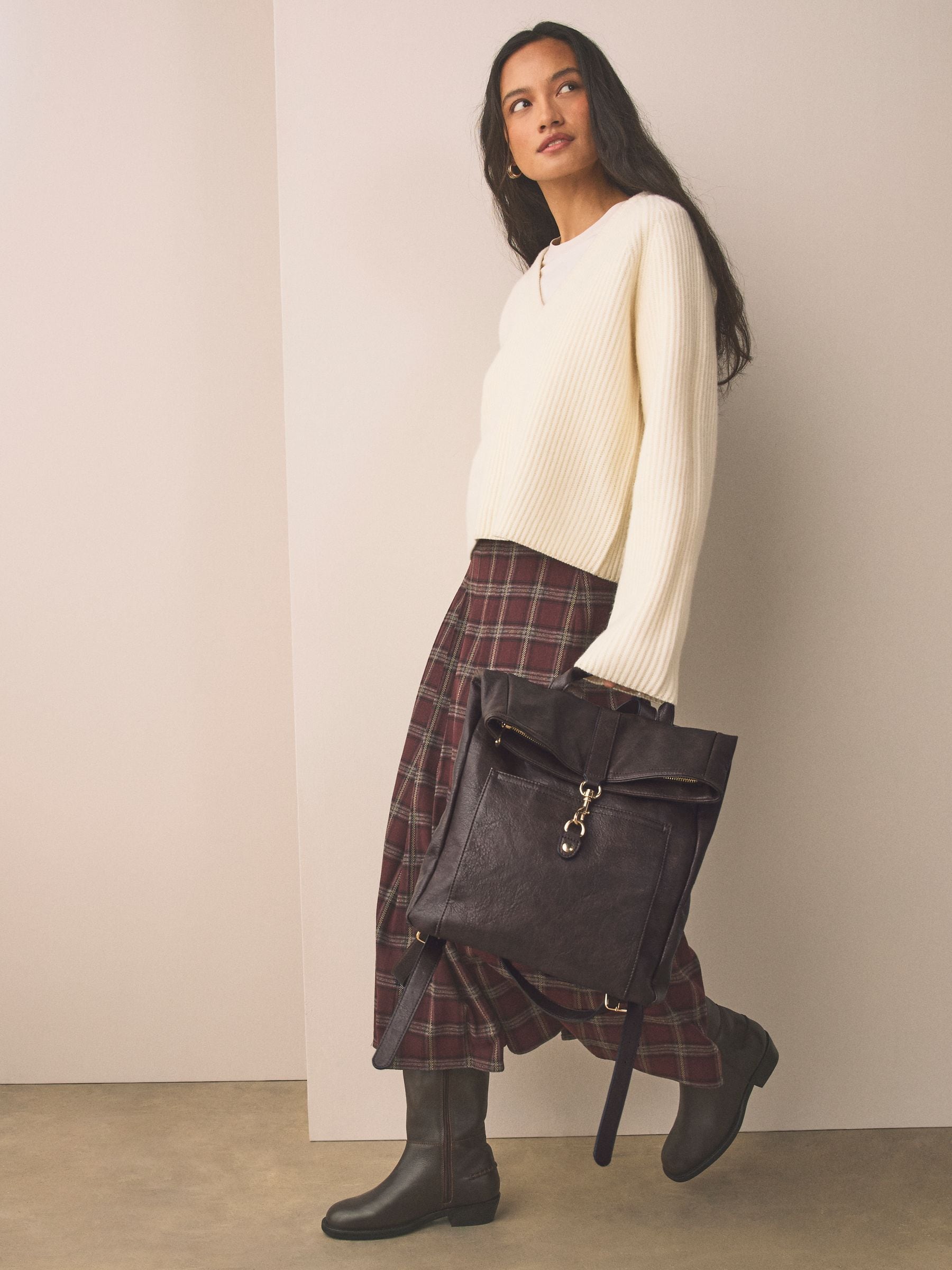 Chocolate brown slouchy backpack, imported from the UK