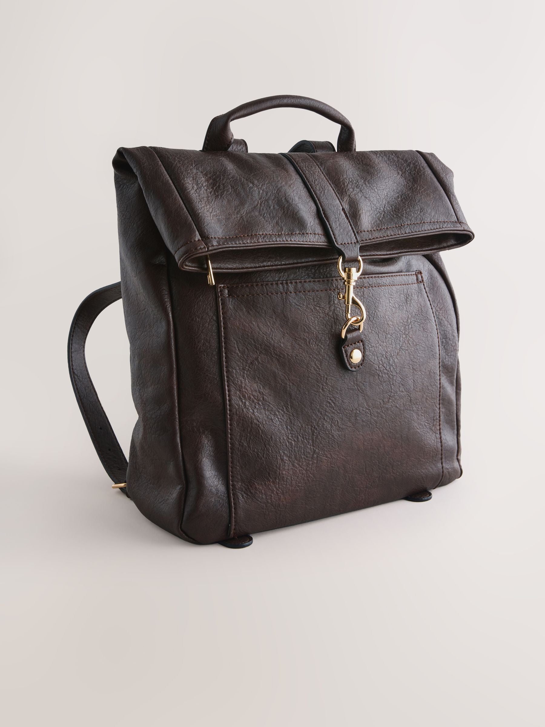 Chocolate brown slouchy backpack, imported from the UK
