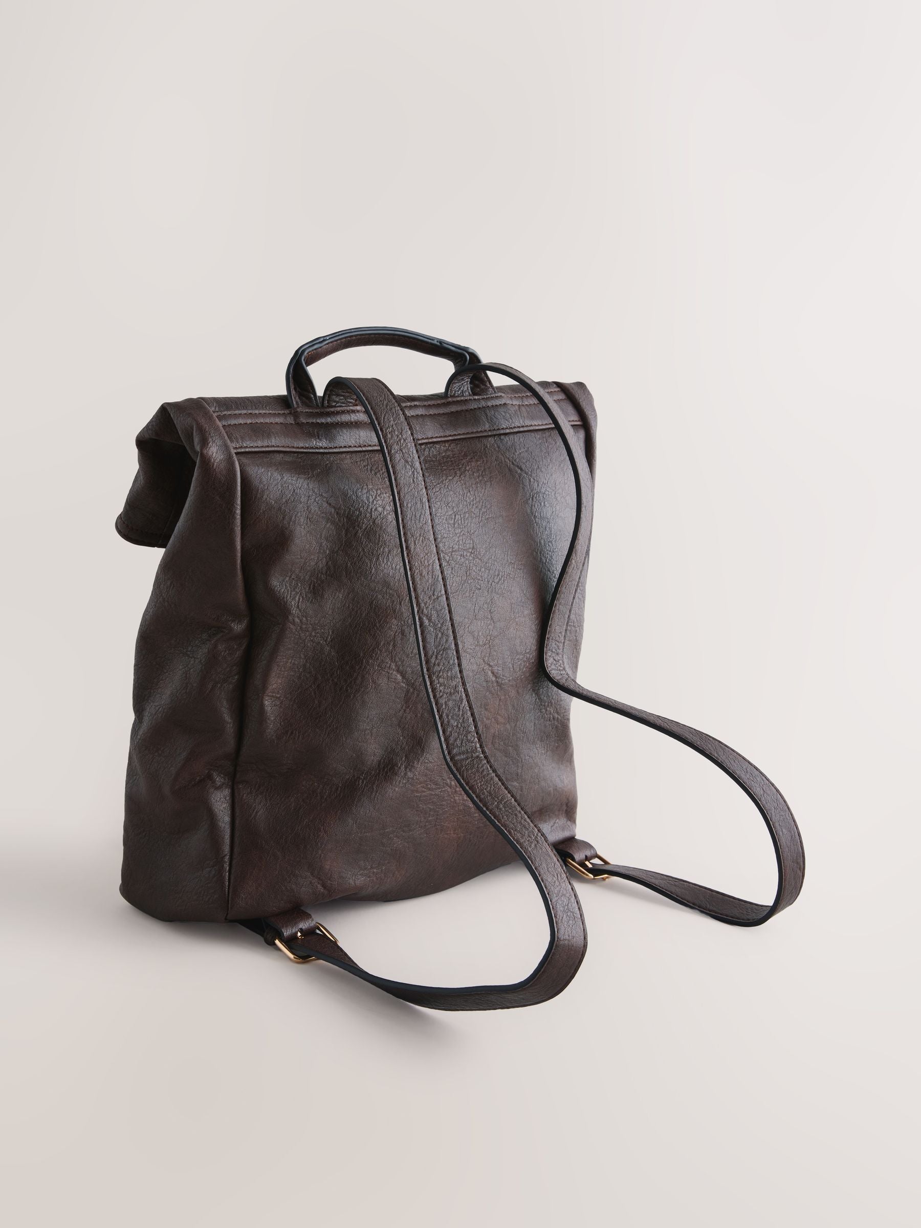 Chocolate brown slouchy backpack, imported from the UK