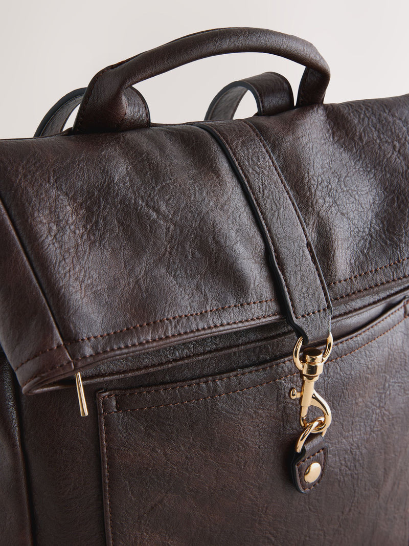 Chocolate brown slouchy backpack, imported from the UK