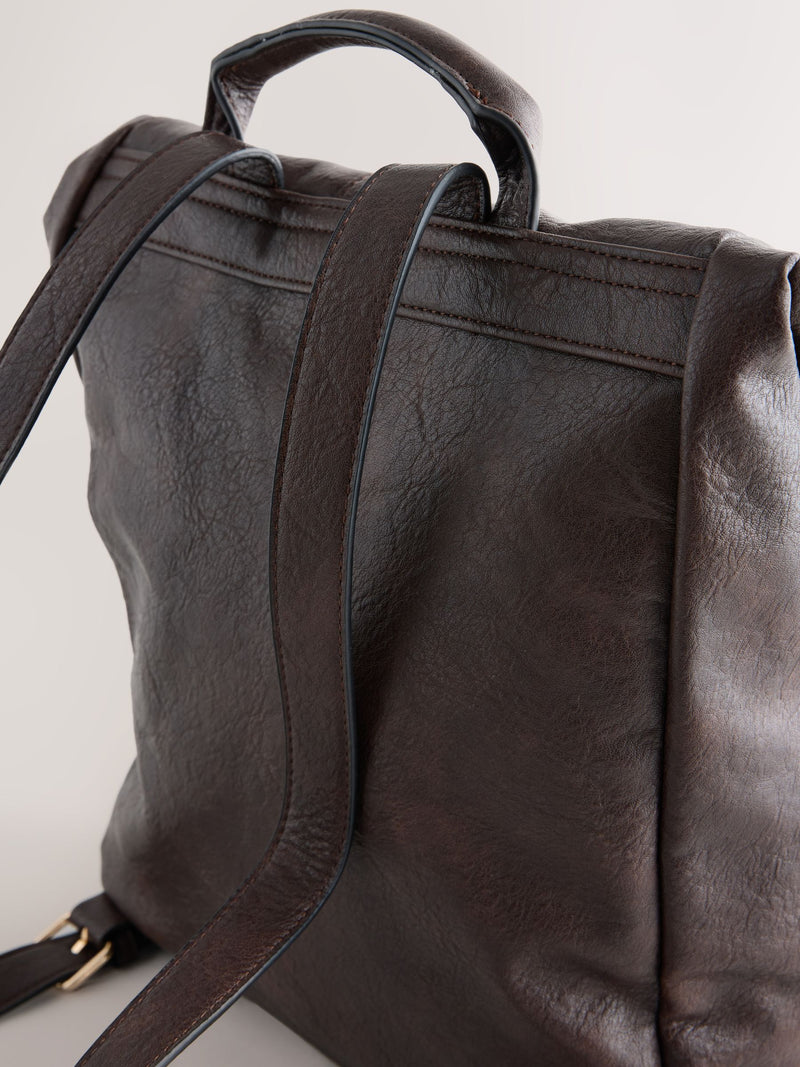 Chocolate brown slouchy backpack, imported from the UK