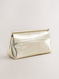 Gold Foldover Clutch Bag