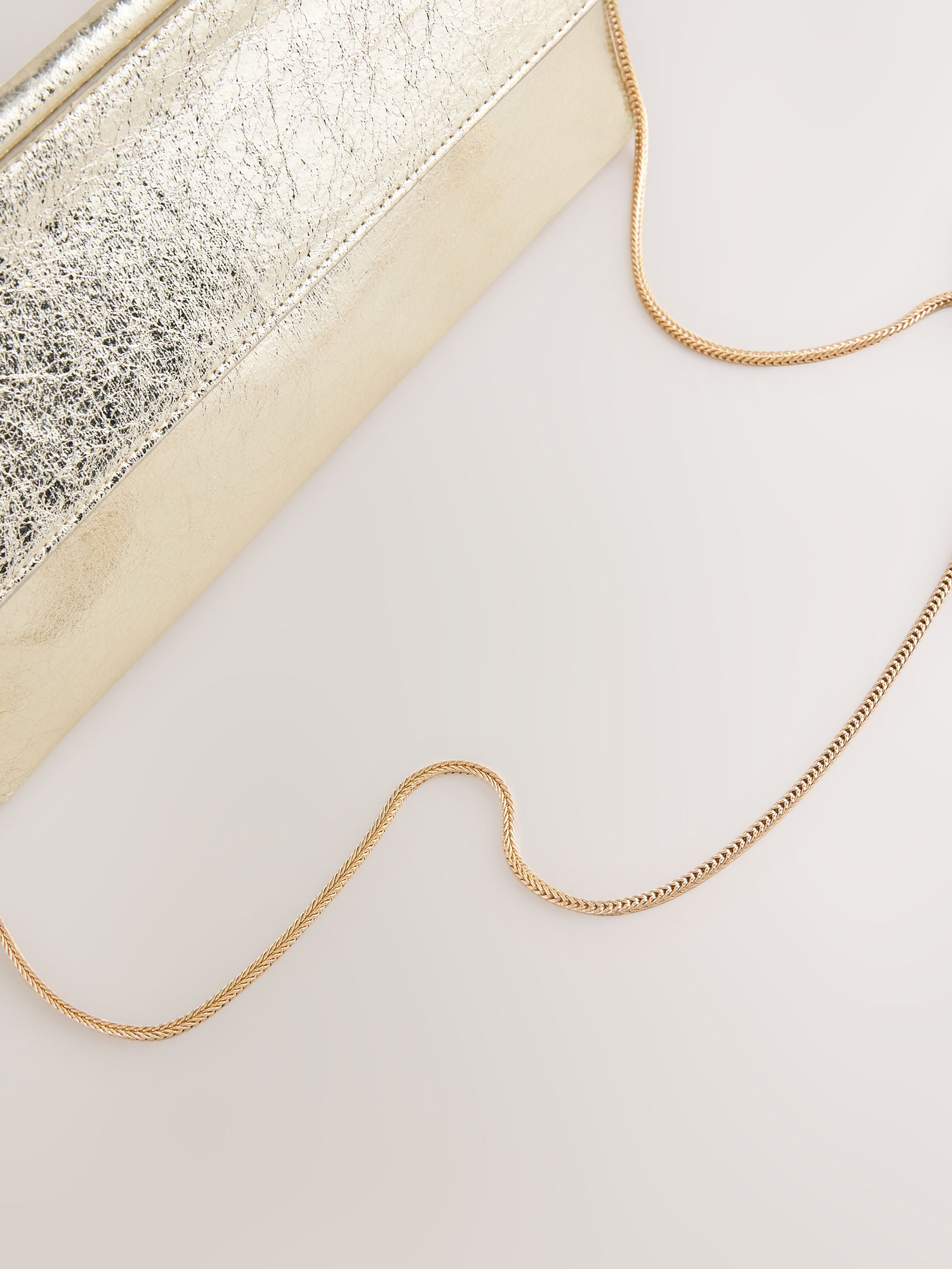 Gold Foldover Clutch Bag