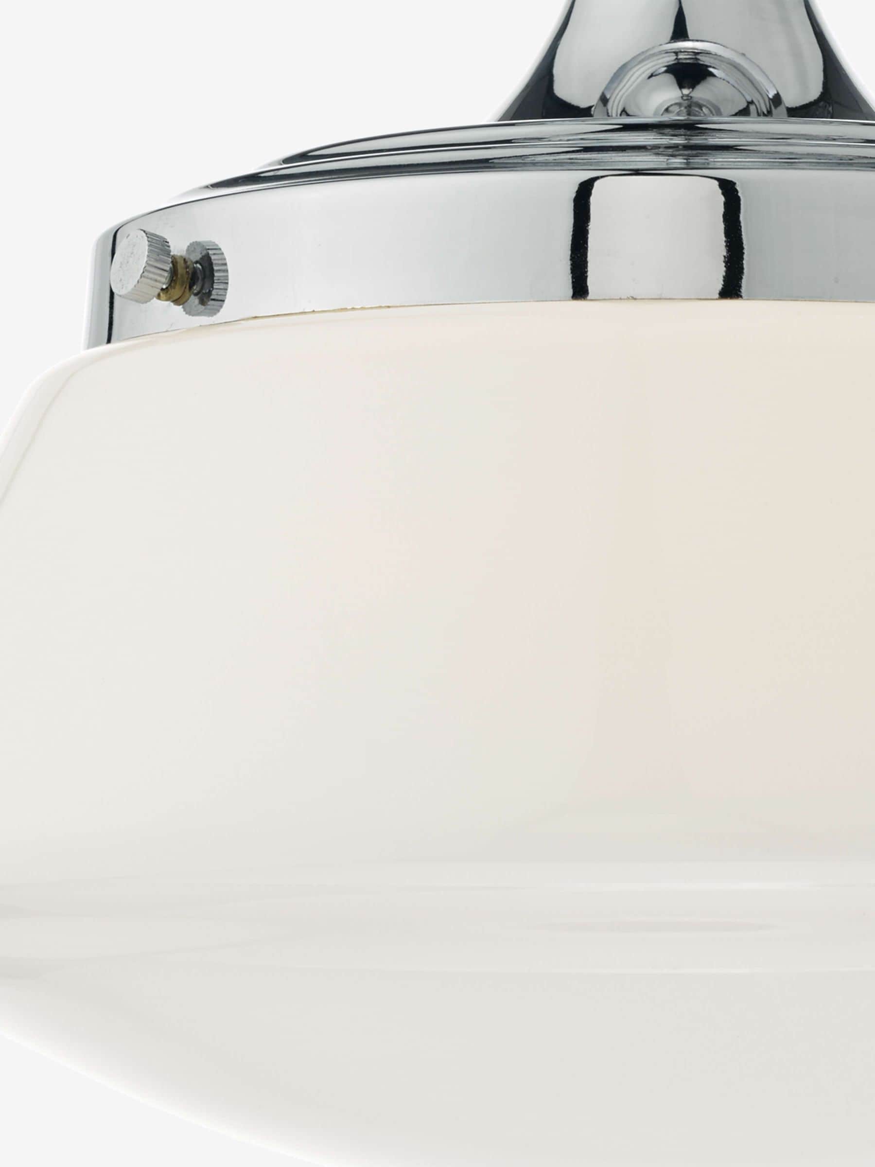 Dar Lighting Caden semi flush ceiling light polished chrome opal glass, UK version
