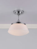 Dar Lighting Caden semi flush ceiling light polished chrome opal glass, UK version