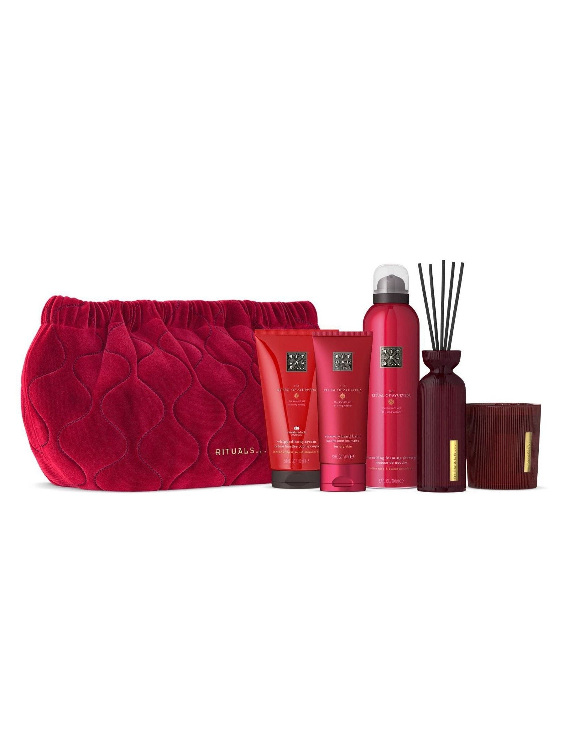Rituals Ayurveda Sweet Almond Oil Indian Rose Large Gift Set, imported from the UK
