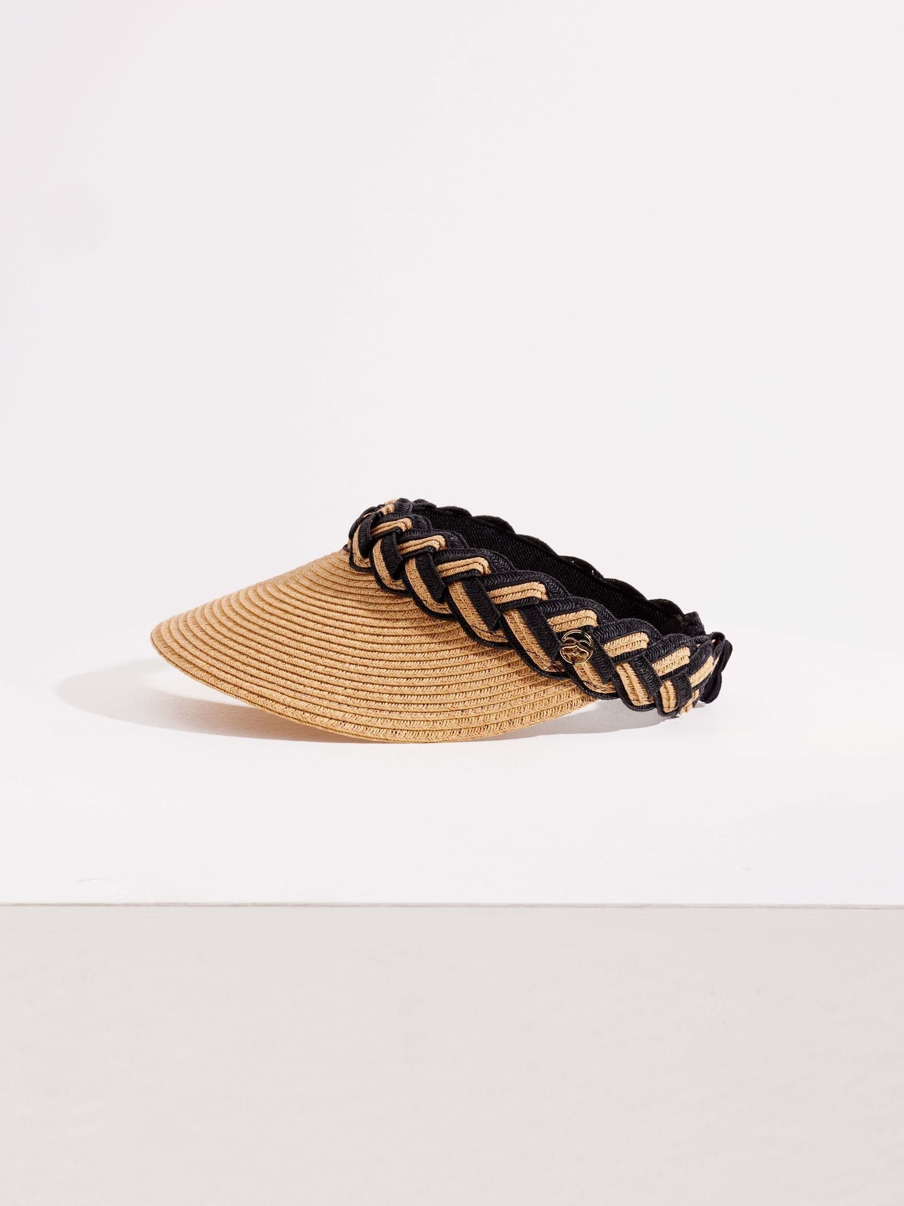Seaspray Black Amelia Braided Visor Hat