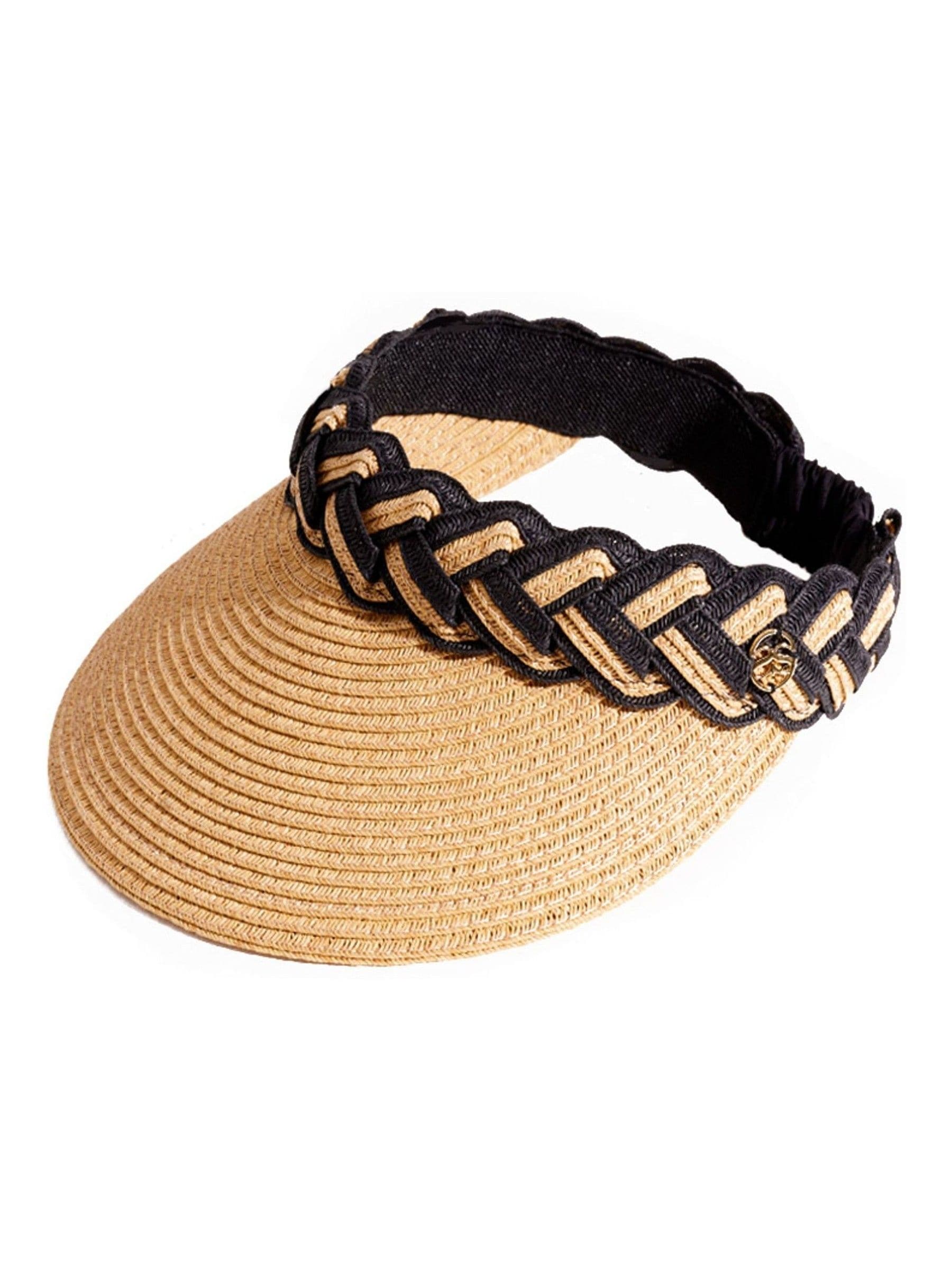Seaspray Black Amelia Braided Visor Hat
