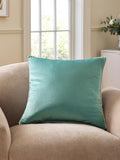 Dark Green Matte Velvet Contrast Pipe Cushion - 50 x 50cm