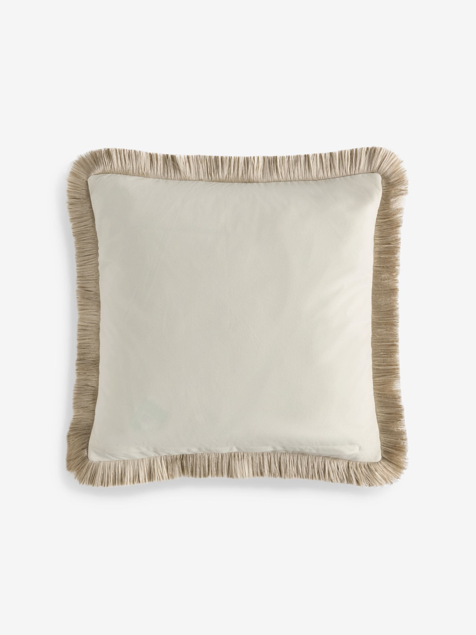 Boucle fleck fringe cushion 50x50cm natural (British brand)