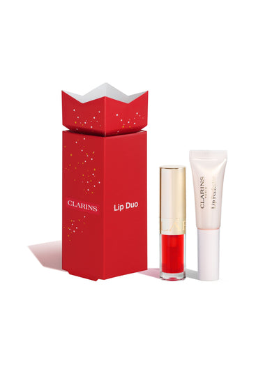 Duo d'huiles pour les lèvres et perfecteur de lèvres Clarins - Brillance translucide Fraise 5 ml 1,4 ml