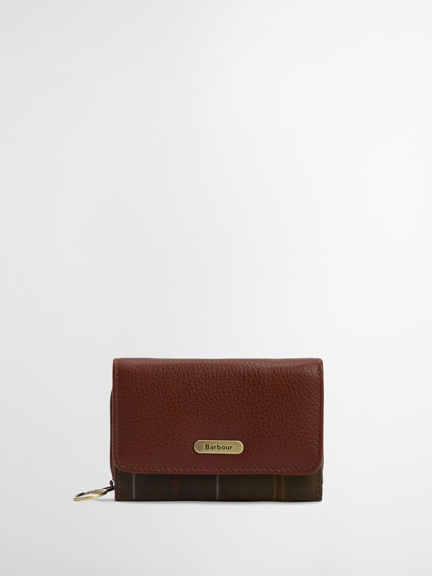 Barbour Black Tartan Rosa Leather French Purse
