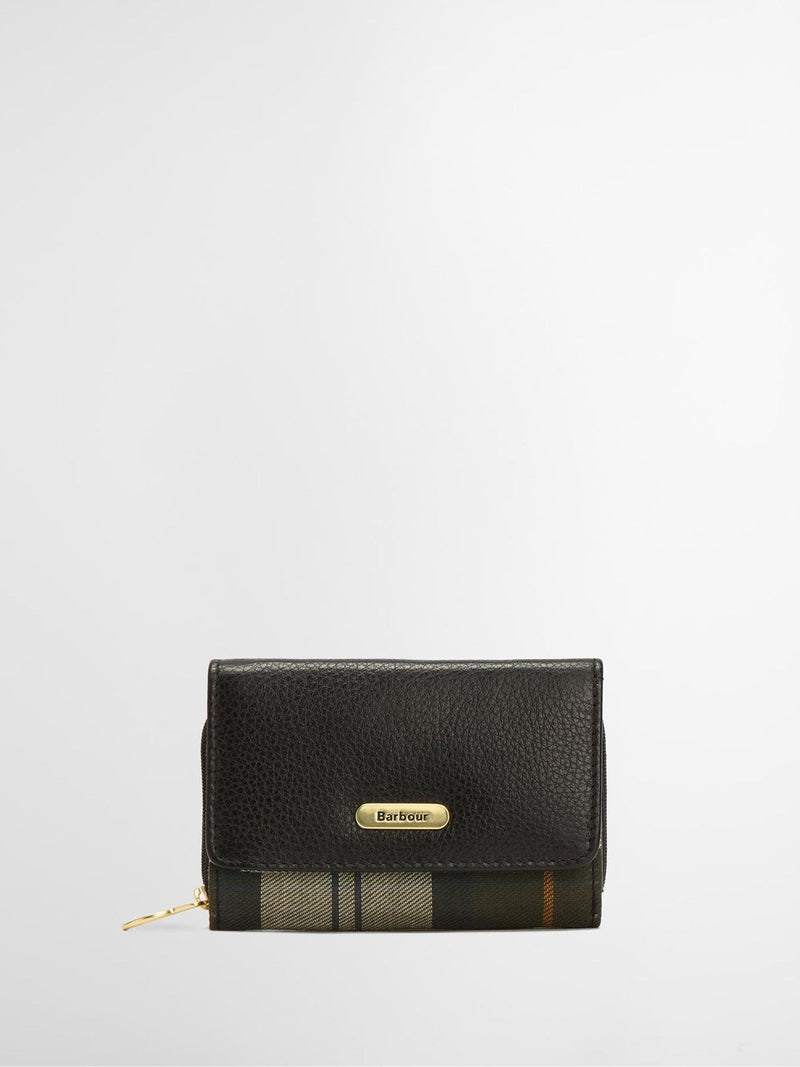 Barbour Rosa French Purse black tartan leather - British product
