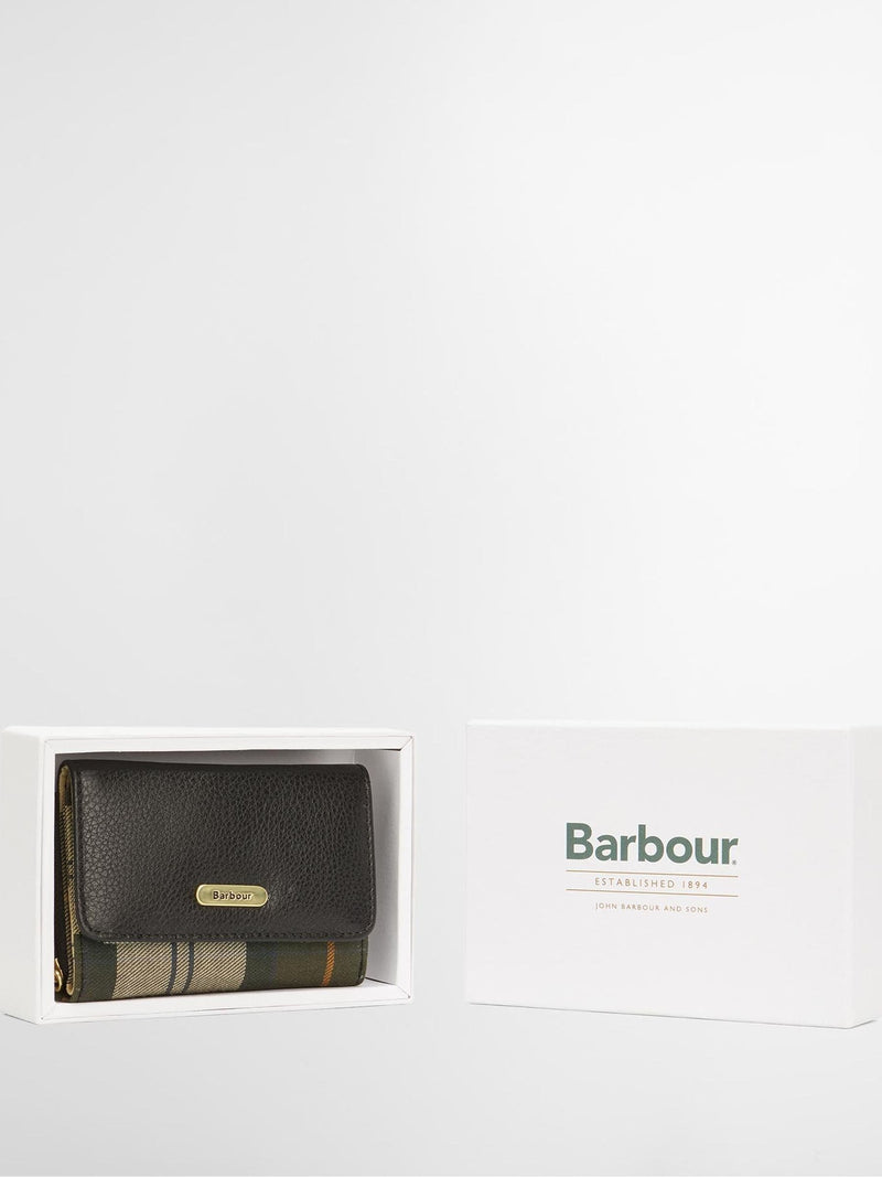 Barbour Rosa French Purse black tartan leather - British product