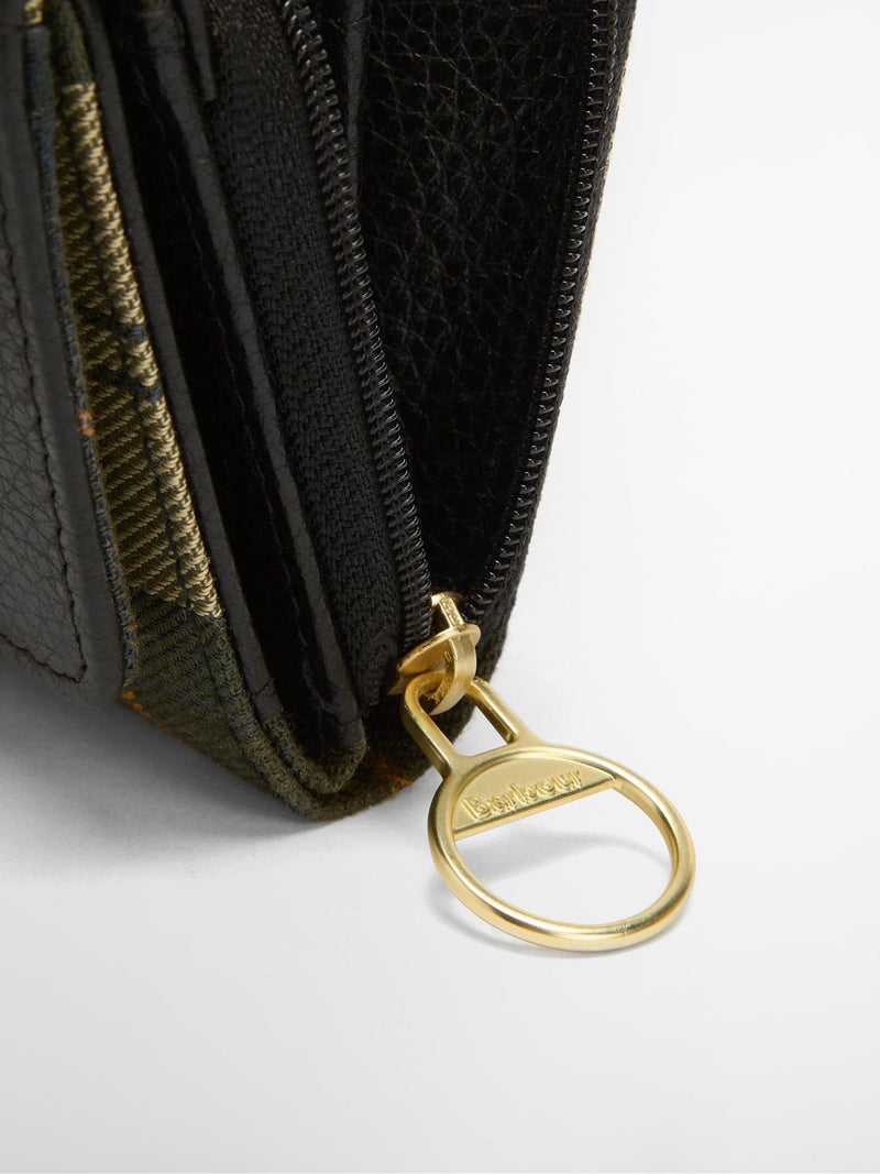 Barbour Rosa French Purse black tartan leather - British product