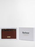 Barbour tan brown tartan leather card holder, UK version