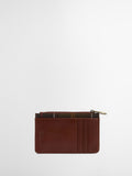 Barbour tan brown tartan leather card holder, UK version