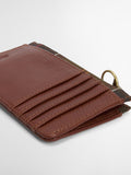 Barbour tan brown tartan leather card holder, UK version