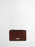 Barbour tan brown tartan leather card holder, UK version
