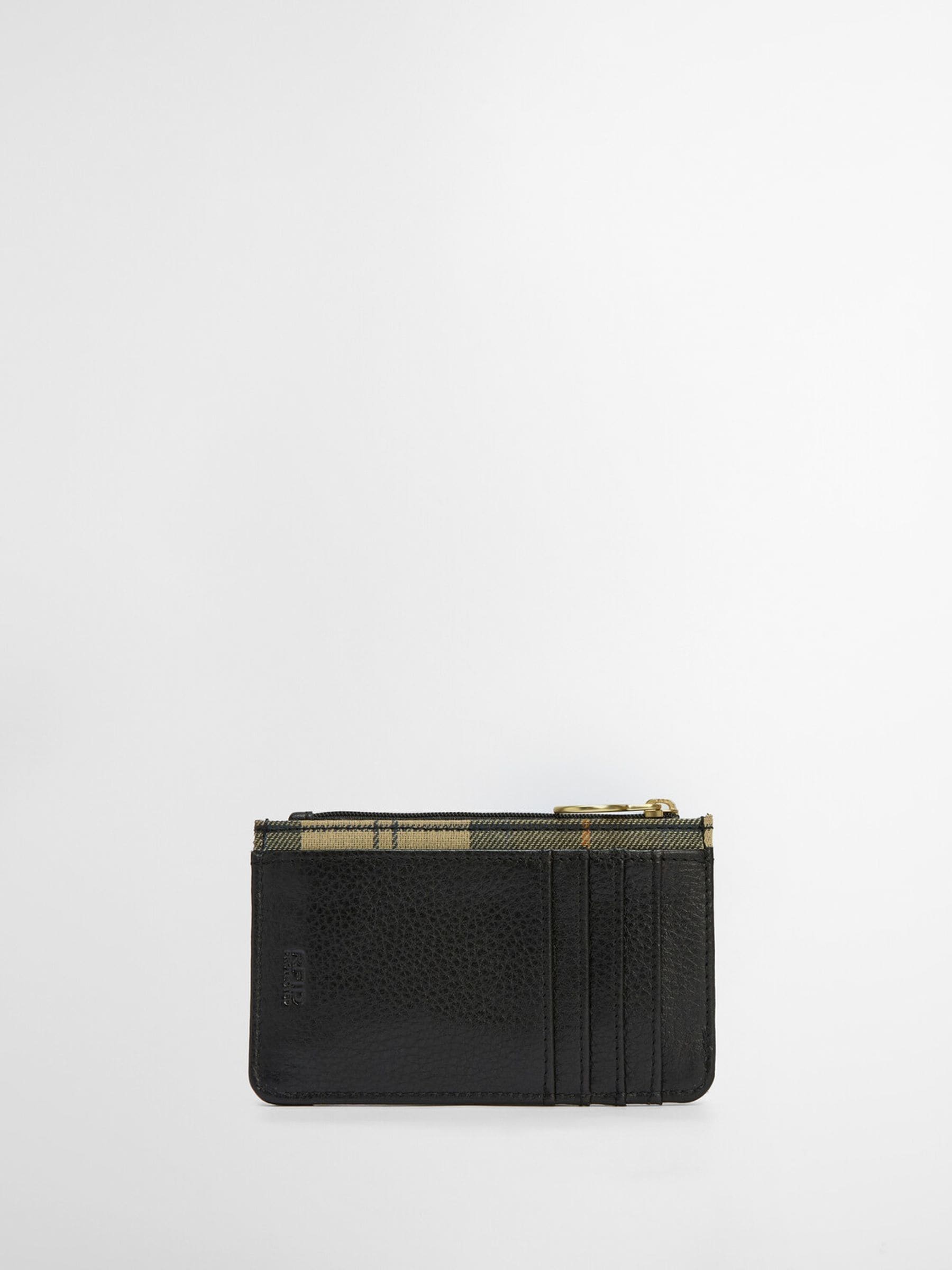 Barbour® Black Tartan Alder Leather Card Holder