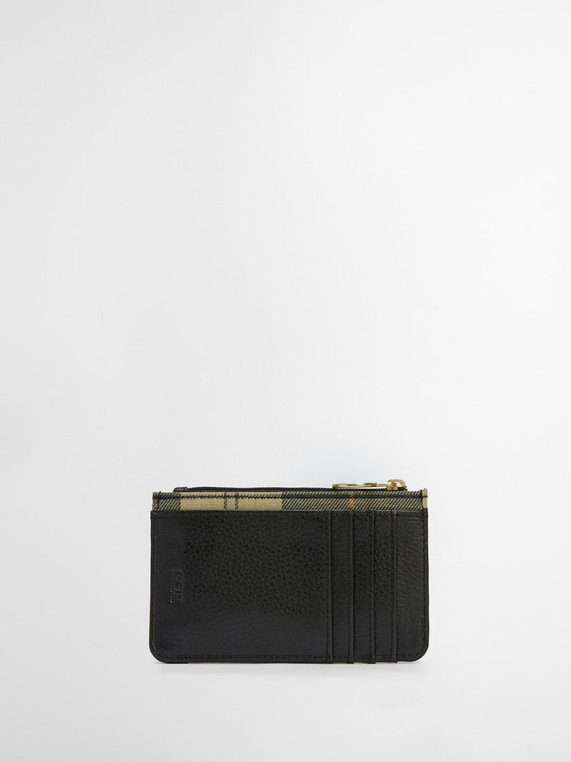 Barbour® Black Tartan Alder Leather Card Holder